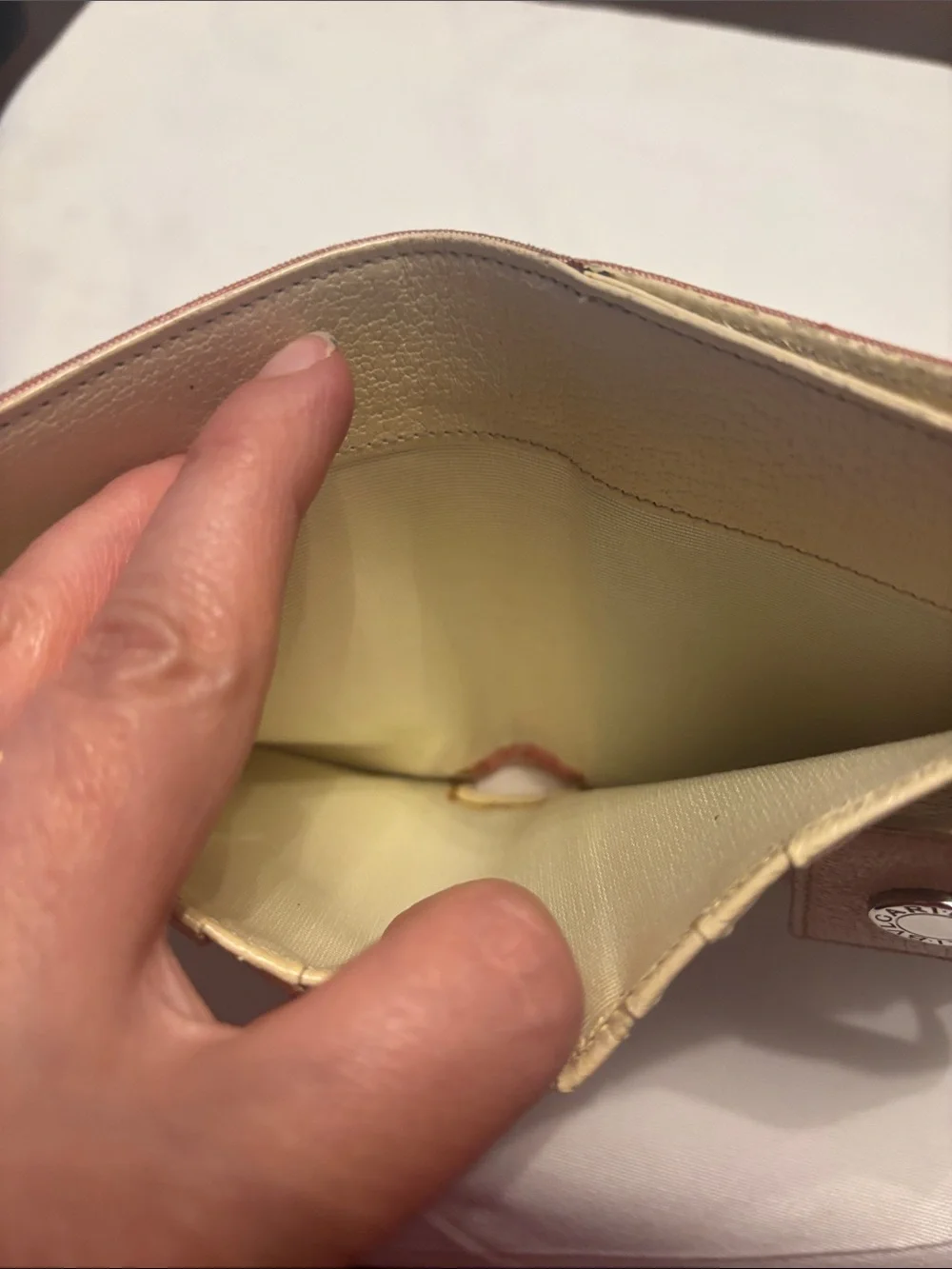 Bvlgari pink  Logo Canvas Fold Wallet with Cream Snap